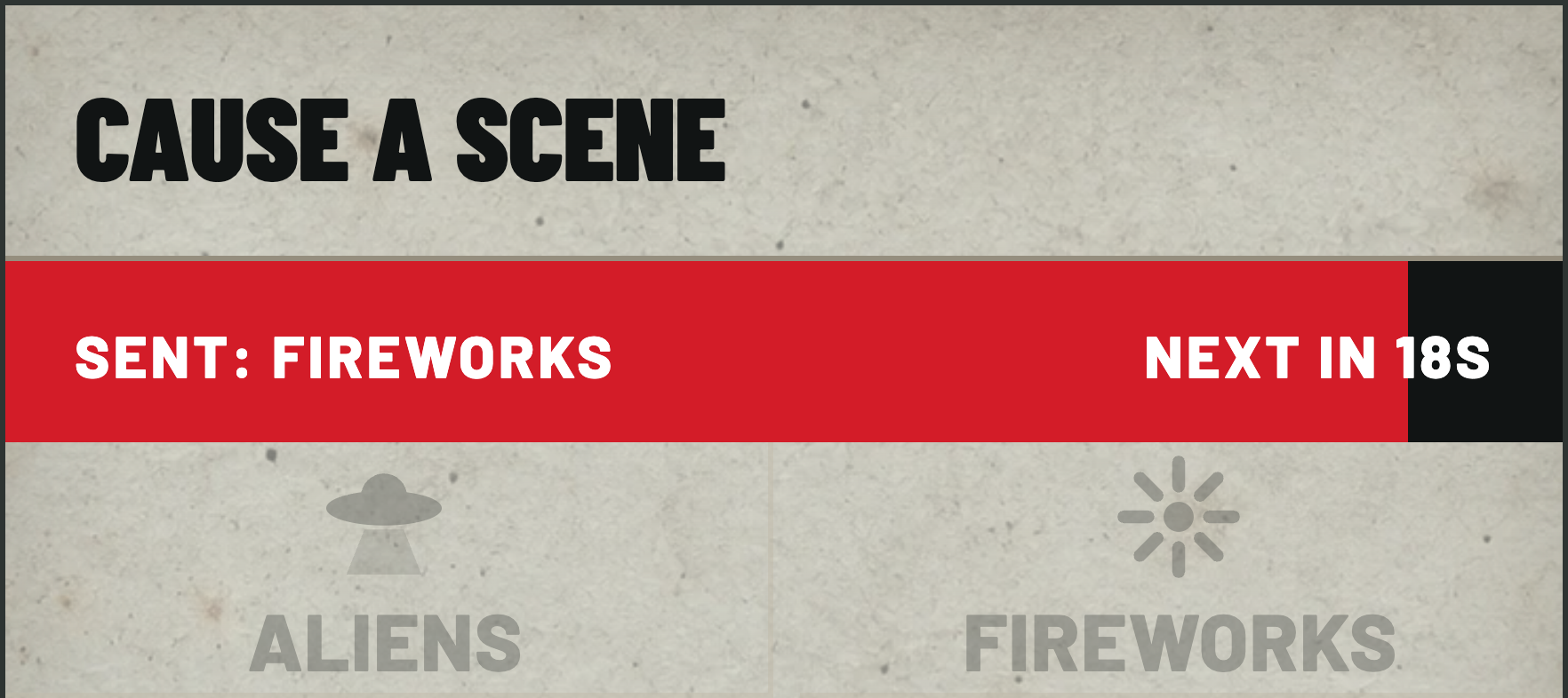 Rendered cooldown interface with presets disabled and 18 seconds remaining